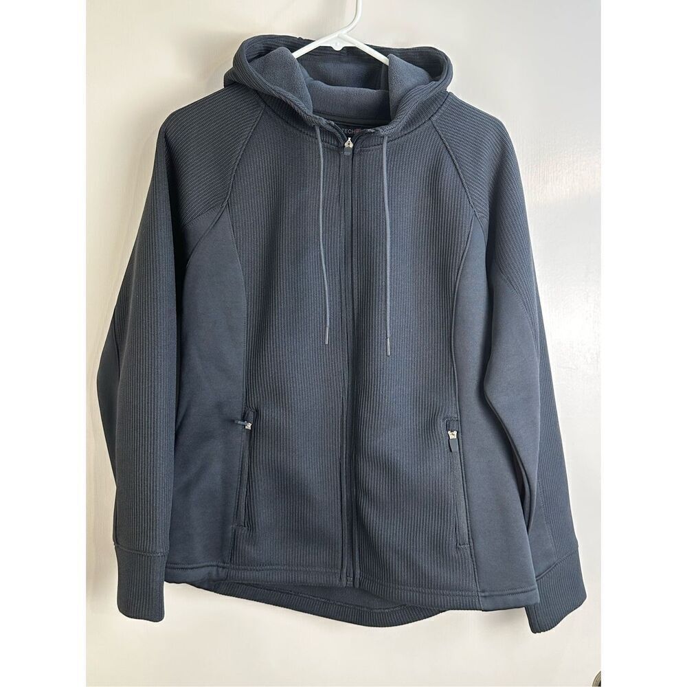 Swiss Tech sz M full zip jacket dark gray hoodie